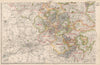 YORKSHIRE (SOUTH WEST) . Showing Parliamentary divisions & parks. BACON 1936 map
