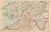 CENTRAL WALES & PEMBROKESHIRE. Showing Parliamentary divisions. BACON 1936 map