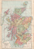 SCOTLAND. Index map. Showing counties. BACON 1936 old vintage plan chart