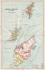 SCOTTISH ISLANDS.Orkney & Shetland.Outer Hebrides.Lewis/Harris.BACON 1936 map