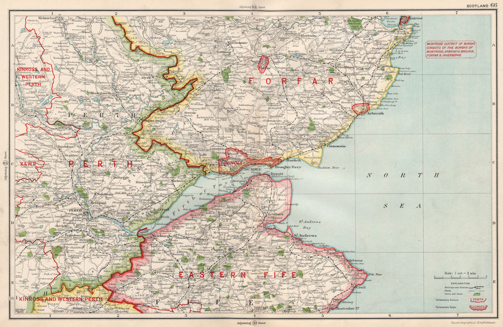 FIRTH OF TAY. Perth Fife Forfar Dundee. Scotland. Constituencies. BACON 1936 map