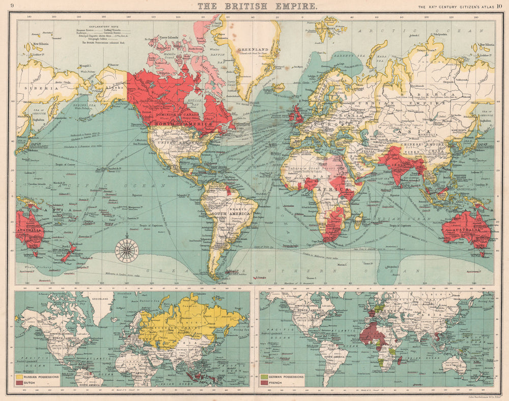 BRITISH EMPIRE.Also Dutch Russian German French possessions.BARTHOLOMEW 1901 map