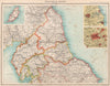 ENGLAND NORTH. Cumbs Northumbs Durham Westm Yorks Newcastle Manchester 1901 map