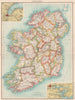 IRELAND. Showing counties & railways. Inset Belfast & Cork. BARTHOLOMEW 1901 map