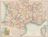 FRANCE SOUTH.Showing departements.Inset Marseilles.Corsica.BARTHOLOMEW 1901 map