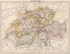 SWITZERLAND. Showing cantons & railways. BARTHOLOMEW 1901 old antique map