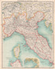 NORTHERN ITALY. Showing railways. Inset Bay of Naples. BARTHOLOMEW 1901 map