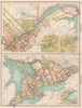 QUEBEC QUÉBEC & ONTARIO. Divisions & counties. Inset Montreal Toronto 1901 map
