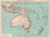 AUSTRALASIA COMMERCIAL. Steamer routes Telegraph cables Railways Canals 1901 map