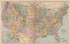 USA RAILROADS. United States. Railways & steamship routes. BACON 1893 old map