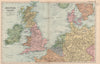 BRITISH ISLES & NORTH WEST EUROPE. Railways & steamship routes. BACON 1893 map