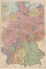 GERMANY.German Empire(West);inset Wilhelmshaven Kiel.Railways.BACON 1893 map