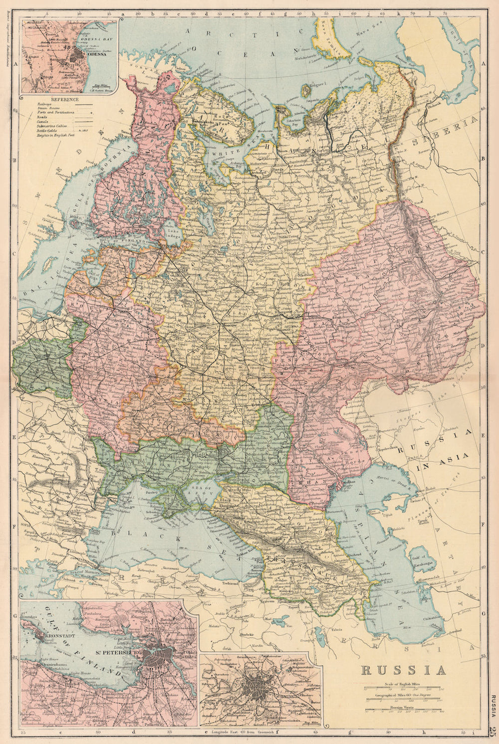EUROPEAN RUSSIA. Battlefields/dates. Odessa St Petersburg Moscow Москва 1893 map