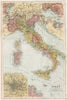 ITALY. Shown pre 1915 Treaty of London-excludes Tyrol & Trieste. BACON 1893 map
