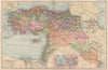 TURKEY ASIA.Ottoman Empire.Battles.Syria Iraq Palestine Levant.Smyrna 1893 map