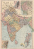 BRITISH INDIA.Calcutta(Kolkata)Burma Madras(Chennai)Bombay(Mumbai).Rail 1893 map