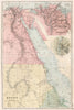 EGYPT & NILE VALLEY.Inset Delta & Suez Canal;Cairo.Battlefields.BACON 1893 map