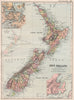 NEW ZEALAND. counties. Wellington Auckland; NZ Provinces. BACON 1893 old map