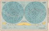ASTRONOMY. Northern & Southern Heavens. Planet sizes. BARTHOLOMEW 1952 old map