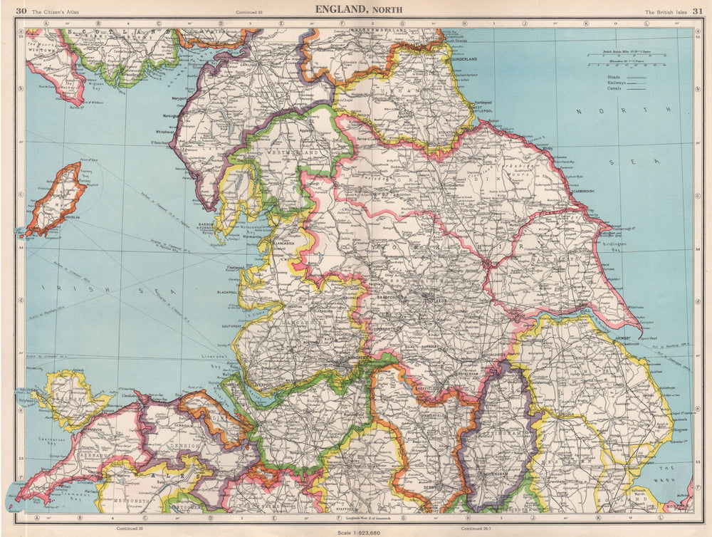 N ENGLAND. Lincolnshire parts. Lindsey Holland Kesteven. Yorks Ridings 1952 map