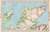 SCOTTISH HIGHLANDS. Scotland North. BARTHOLOMEW 1952 old vintage map chart