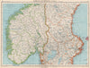 SCANDINAVIA. Norway and Sweden, Central. Railways. BARTHOLOMEW 1952 old map
