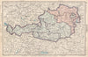 AUSTRIA. showing post WW2 military zones. British US French Russian 1952 map