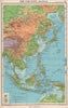 THE FAR EAST PHYSICAL. East Asia East Indies. BARTHOLOMEW 1952 old vintage map
