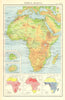 AFRICA PHYSICAL & CLIMATE.January July temperature.Rainfall.BARTHOLOMEW 1952 map