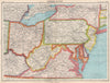 USA EASTERN STATES.WV Virginia Pennsylvania MD Delaware New Jersey Ohio 1952 map