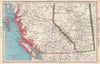 CANADA. British Columbia & Alberta. Railways. BARTHOLOMEW 1952 old vintage map