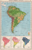 SOUTH AMERICA. Physical Temperature & Rainfall. BARTHOLOMEW 1952 old map