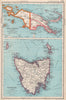 AUSTRALASIA. New Guinea; Tasmania showing counties. BARTHOLOMEW 1952 old map