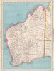 WESTERN AUSTRALIA. showing land districts & goldfields. BARTHOLOMEW 1952 map