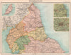 NORTHERN ENGLAND. Cumbs Westm Northumbs Durham Manchester. BARTHOLOMEW 1898 map