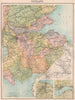 SCOTLAND SOUTH & CENTRAL. Inset Edinburgh & Dundee. BARTHOLOMEW 1898 old map
