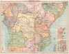 COLONIAL CENTRAL AFRICA. Congo German East Africa Rhodesia. BARTHOLOMEW 1898 map
