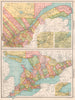 QUEBEC/ONTARIO. inset Montreal Québec City Toronto. BARTHOLOMEW 1898 old map