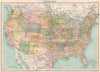 USA. United States showing states. BARTHOLOMEW 1898 old antique map plan chart
