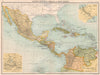 CENTRAL AMERICA. Mexico & Caribbean. Panama canal. BARTHOLOMEW 1898 old map