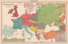 EUROPE ETHNOGRAPHIC. Races Racial. BARTHOLOMEW 1924 old antique map plan chart