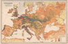 EUROPE. Population density. BARTHOLOMEW 1924 old antique map plan chart