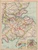 SCOTLAND SOUTH & CENTRAL. Inset Edinburgh & Dundee. BARTHOLOMEW 1924 old map