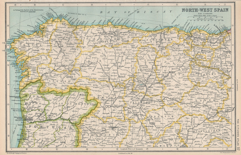Basque Old Map NORTH-WEST SPAIN. Galicia Asturias Leon Old Castille Basque Country ...