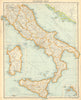SOUTHERN ITALY. Shows Lagosta island (Lastovo) as Italian. BARTHOLOMEW 1924 map