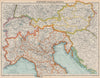 NORTH ITALY & AUSTRIA. Italian Istria & Zara/Zadar. Free State of Fiume 1924 map