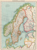 SCANDINAVIA/BALTIC.Norway Sweden Finland.Free City of Danzig(Gdansk) 1924 map
