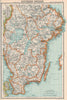 SWEDEN. Southern Sweden. BARTHOLOMEW 1924 old antique vintage map plan chart