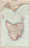 TASMANIA. state map showing counties. Australia. BARTHOLOMEW 1924 old