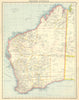 WESTERN AUSTRALIA. showing land districts & goldfields. BARTHOLOMEW 1924 map